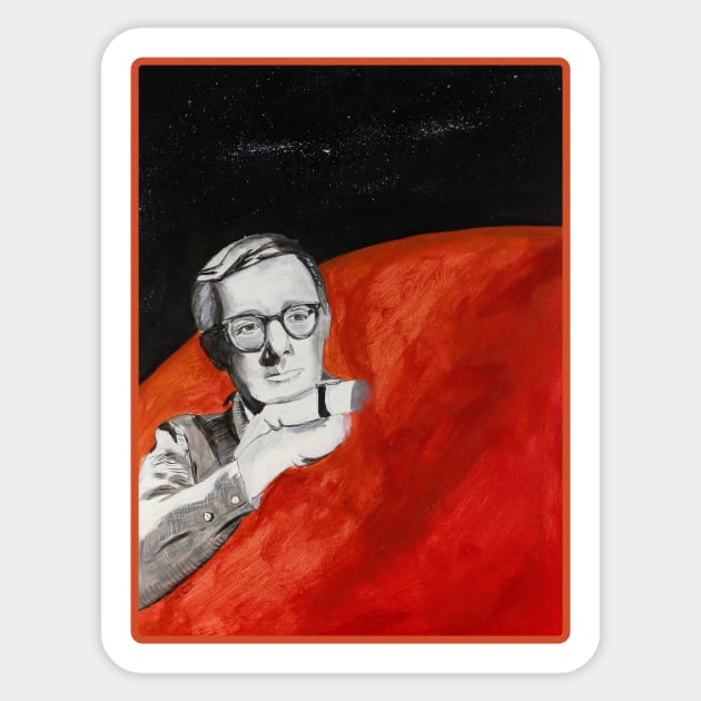 Ray Bradbury on Mars Sticker by ianoz